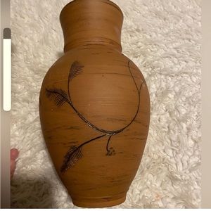 Joe Smith Handmade Clay Vase 11.5x6 etched pottery